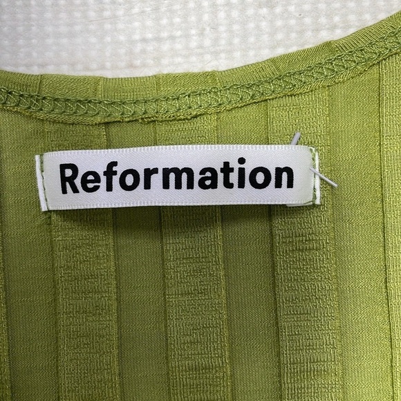 REFORMATION Dress Mel Bodycon Ribbed Knit Sleeveless Mini Size Large USA - Picture 13 of 13